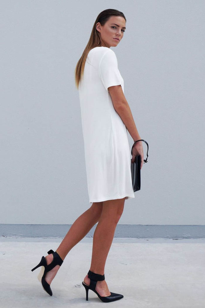 Luna Bamboo Tshirt Dress White The Great Beyond